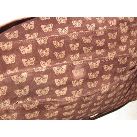 Bottega Veneta Vintage 2-Way Clutch Shoulder Bag Embossed Pink Butterfly Print - Picture 3 of 12